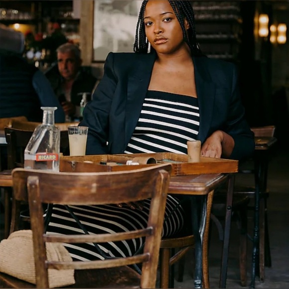 J.Crew Cyan strapless sweater-dress in stripe - Picture 5 of 10